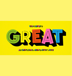 Font 3d Colorful Style Trendy Typography