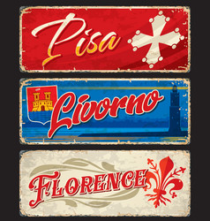 Pisa Livorno And Florence Italian Cities Stickers