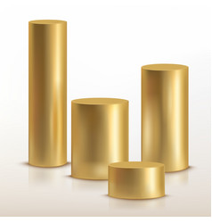 Realistic Golden Cylinder 3d Gold Pillar Or Can