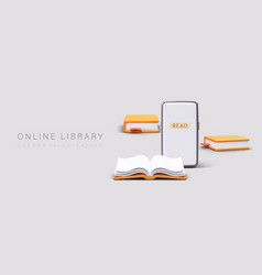 3d Realistic Books And Mobile Phone Web Poster