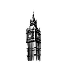 Big Ben Tower Of London Hand Drawn