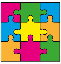 Connected Puzzle Or Jigsaw