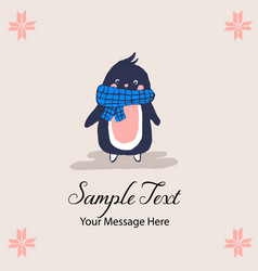 Cute Winter Penguin Card Background