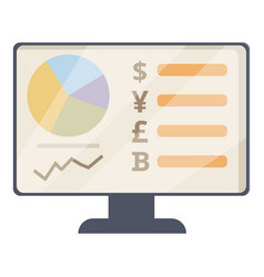 Trade Monitor Icon Cartoon School Money