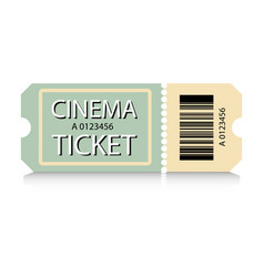 Cinema Ticket In Retro Style Design Isolated