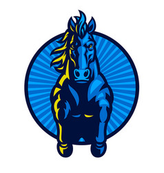 Horse Jumping Mascot Sport Logo