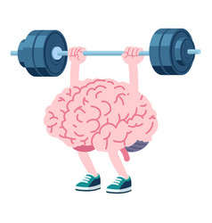 Human Brain Lifting Weights Over Head