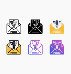 Voice Mail Icon Set With Different Styles