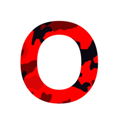 English Alphabet Letter O Khaki Style Isolated On