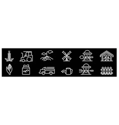 Farming And Agriculture Line Icons Set