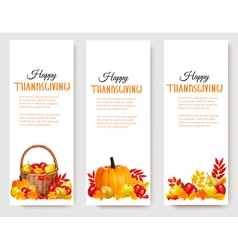 Three Happy Thanksgiving Banners