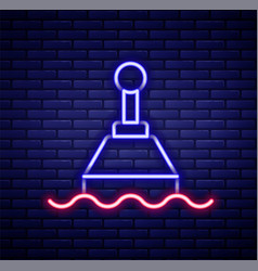 Glowing Neon Line Floating Buoy On The Sea Icon