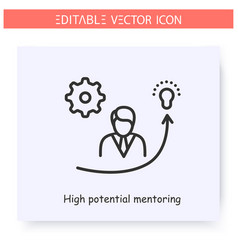 High Potential Mentoring Line Icon Editable