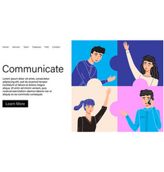 People Communicate Landing Page Template Diverse