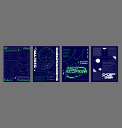 Retro Futuristic Vibe Flyer Templates Set