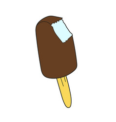 Simple Cartoon Icon Bitten Ice Cream Popsicle