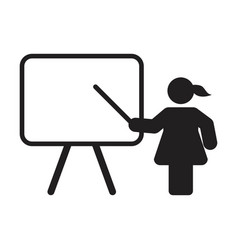 Instructor Icon Female Teacher Person With White