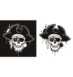 Pirate Skull With Eye Patch Hat Bandana Glowing