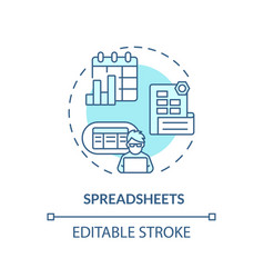 Spreadsheets Turquoise Concept Icon