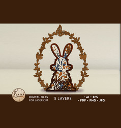 Easter Decorative Rabbit Template Laser Cut File