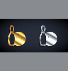 Gold And Silver Bowling Pin And Ball Icon