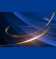 Golden Ribbon On Blue Background