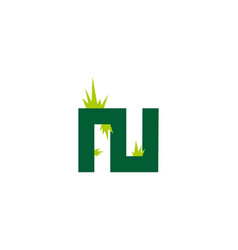 Letter N Grass Geometric Symbol Simple Logo