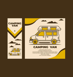 Vintage Art Of A Camper Van Car