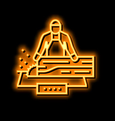 Woodworker Business Neon Glow Icon