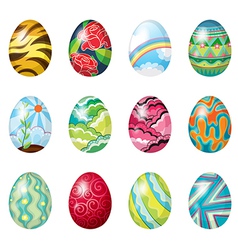 A Dozen Of Colorful Easter Eggs