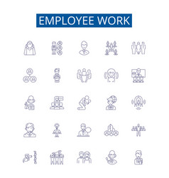 Employee Work Line Icons Signs Set Design