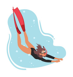 Swimmer Female Character Dives Into The Water