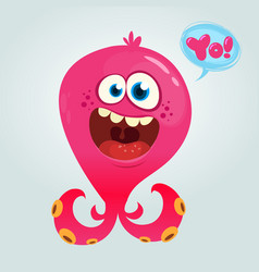 Cute Red Octopus Alien Monster Cartoon Royalty Free Vector