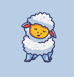 Cute Sheep Sleepy Isolated Cartoon Animal Nature