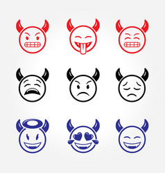 Set Of Devil Emotions Icons