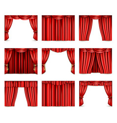 Theatre Curtain Icons Set