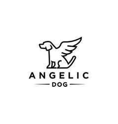 Angel Dog Logo Simargl Dog Line With Wings Design