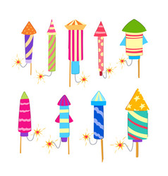 Firework Rocket Set Cartoon