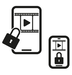 Mobile Video Lock Icon Eps