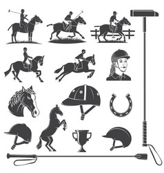 Set Of Horse Riding Sport Icon