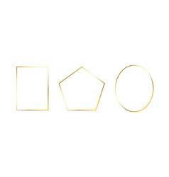 Golden Thin Frames Set Gold Geometric Borders In