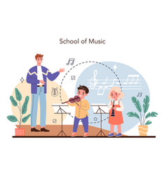 Music School Concept Kids Playing Music