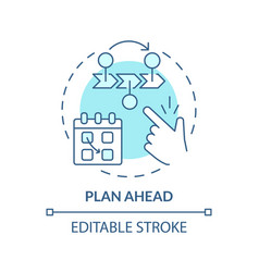 Plan Ahead Turquoise Concept Icon