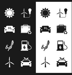 Set Car Battery With Recycle Hydrogen Car Sun