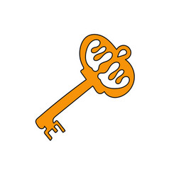 Simple Cartoon Icon Vintage Key