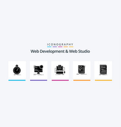 Web Development And Studio Glyph 5 Icon Pack