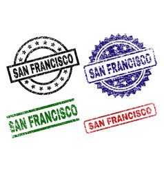 Grunge Textured San Francisco Seal Stamps