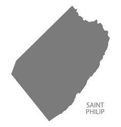 Saint Philip Barbados Map Grey