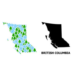 Winter Collage Map British Columbia Province