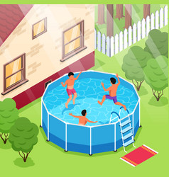 Backyard Swimming Pool Composition